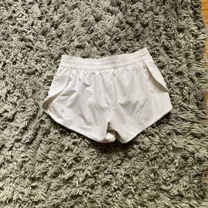 White Lululemon Split tracker Shorts